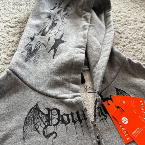 Men's YoungLA 5061 - INKED ZIP-UP HOODIES, Heavy, XL, NWT, HeatherGrey(SoldOut) - Picture 4 of 8